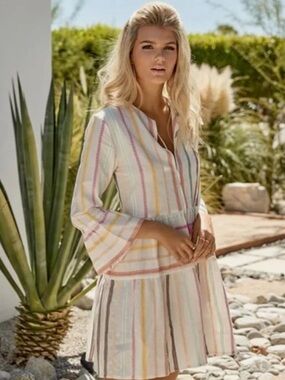 PilyQ Morgan Multi Stripe Cover-up Dress